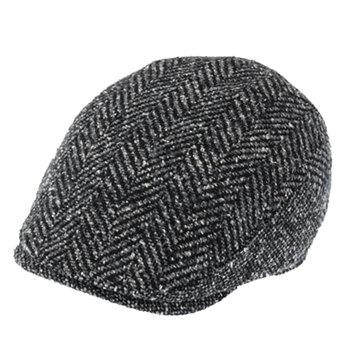 Fiebig Flatcap Wolle Herringbone Anthrazit