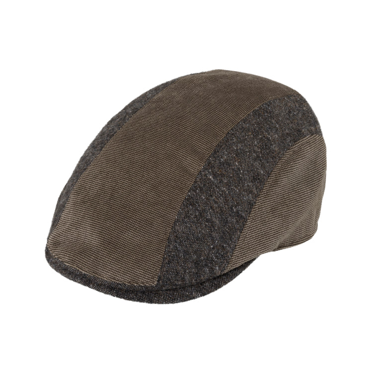 Fiebig Flatcap Längspanel Kord und meliert Taupe