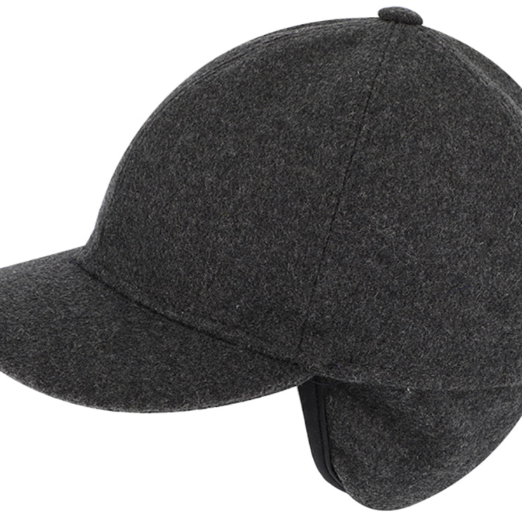 Fiebig Baseballcap Wollmix uni mit Ohrenklappen Anthrazit – Produktansicht