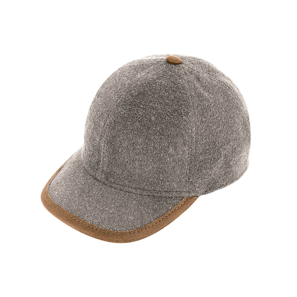 Fiebig Baseballcap Schurwolle mit Ohrenklappen Hellgrau