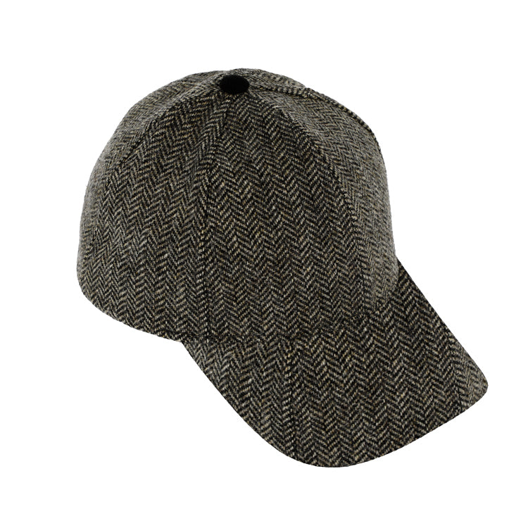 Fiebig Baseballcap Wolle Fischgraet Hellgrau