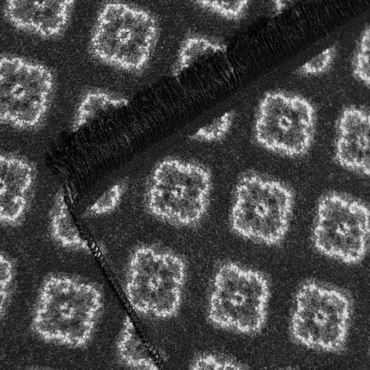 Fiebig Schal Viscose gemustert mit kurzen Fransen – Anthrazit
