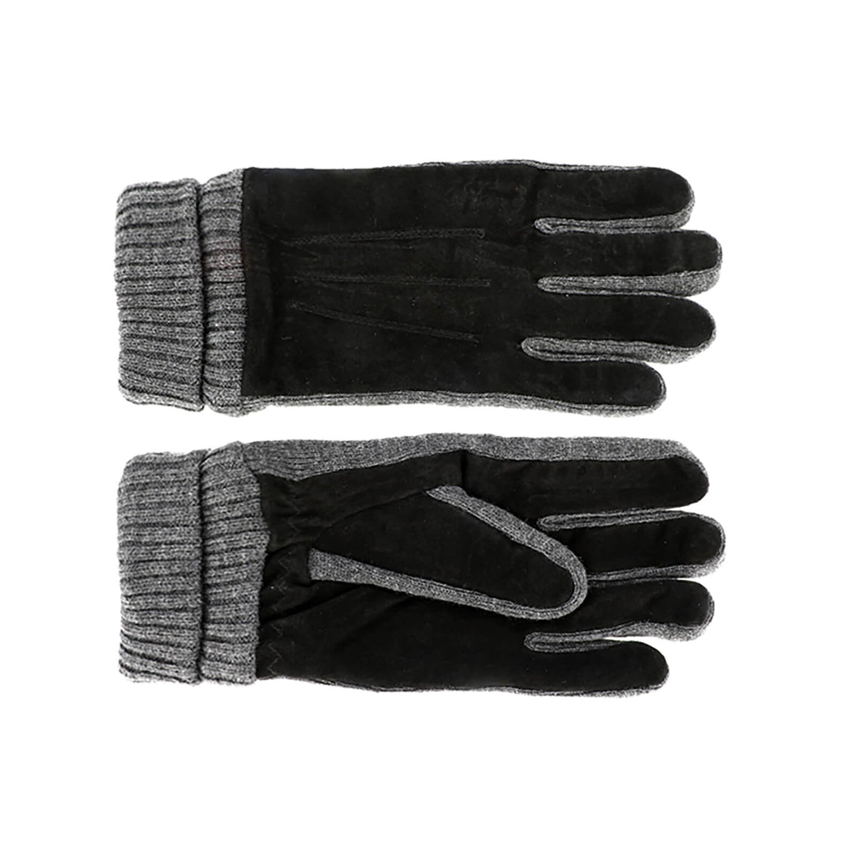 Fiebig Handschuhe Velours mit Strickbund Schwarz
