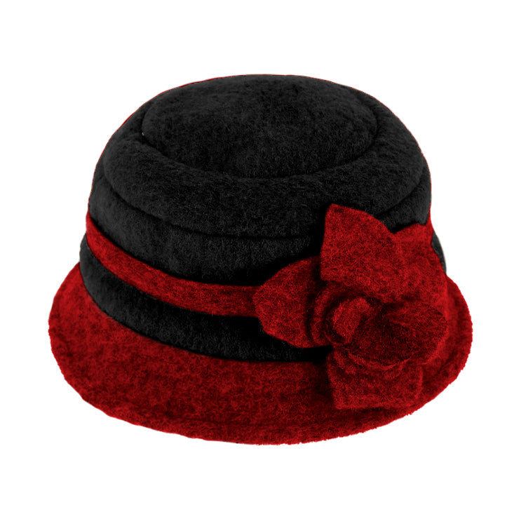 Fiebig Stoffhut Glocke Wolle zweifarbig Rot