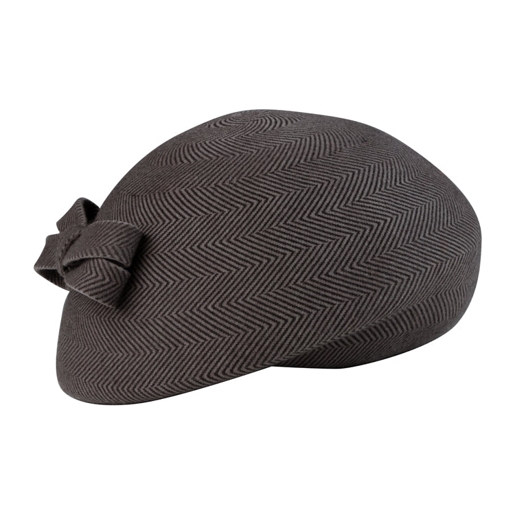Fiebig Wollfilzhut Pillbox asymmetrisch uni – Gemustert taupe