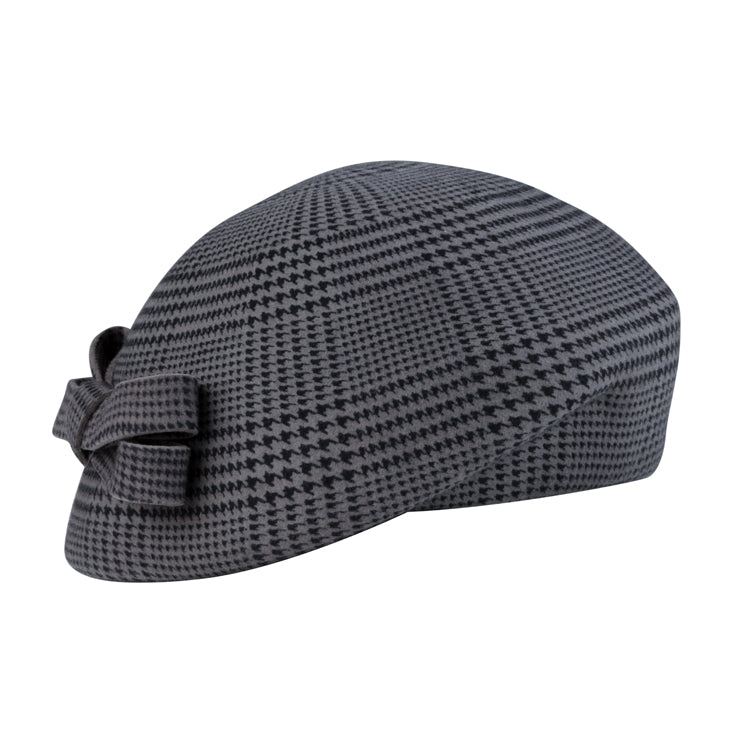 Fiebig Wollfilzhut Pillbox asymmetrisch uni – Gemustert grau