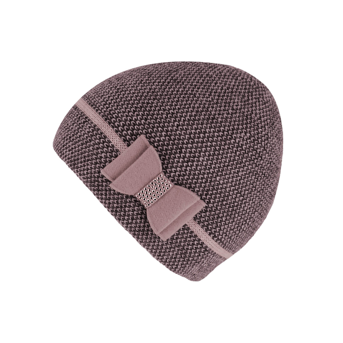 Fiebig Strickmütze Wolle melange mit Schleife