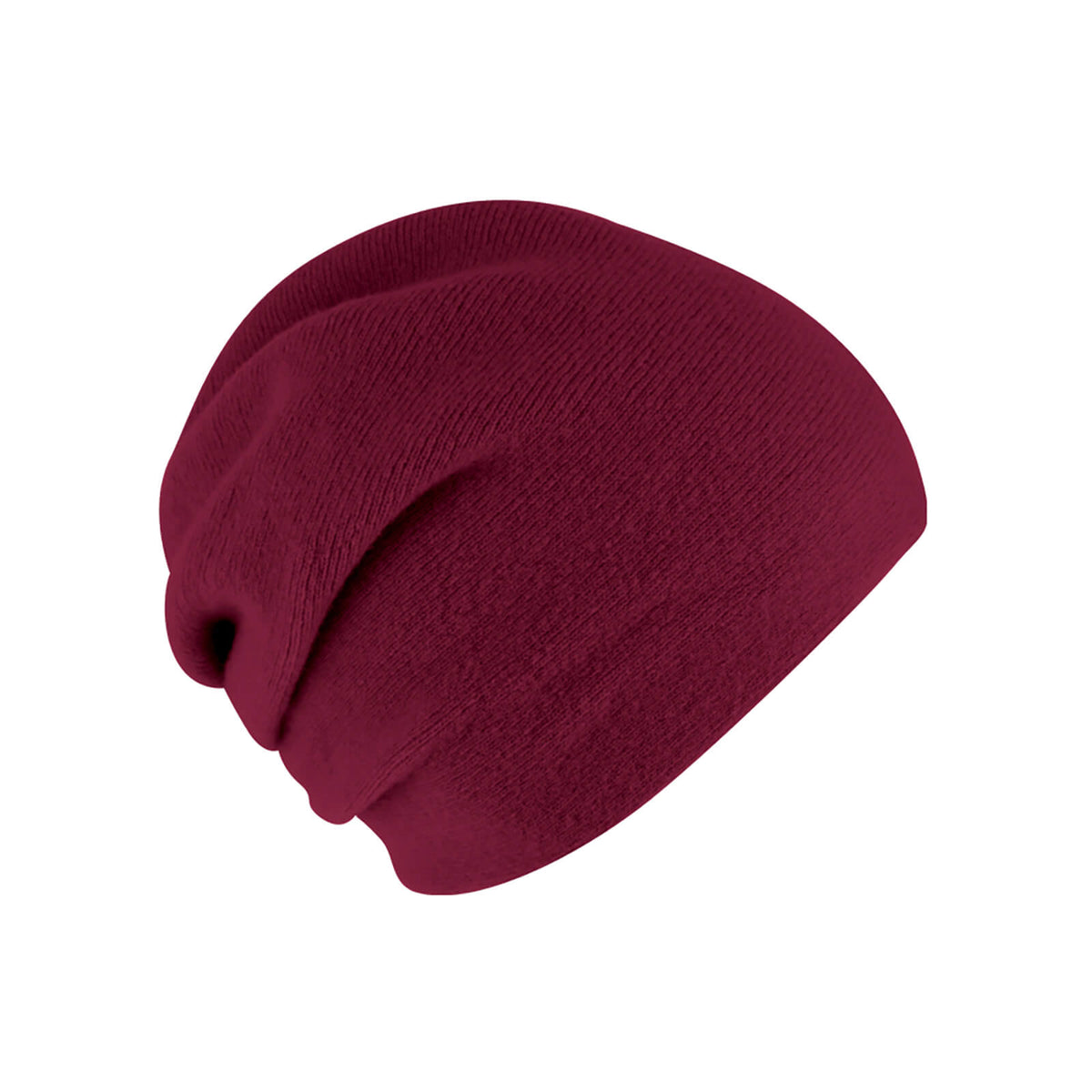 Fiebig Strickmütze Beanie Wolle uni einlagig mit Raffung