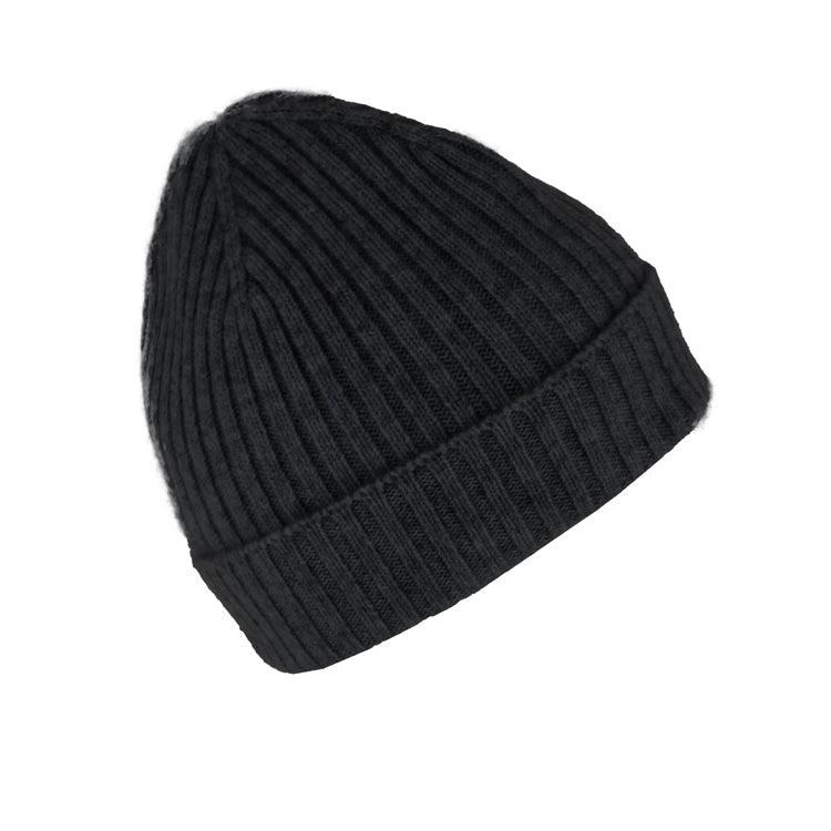 Fiebig Strick Beanie Kaschmir uni – Schwarz