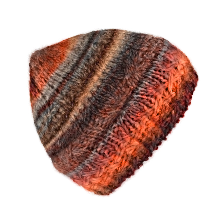 Fiebig Strickmütze Calotte Wolle melange – Zimt