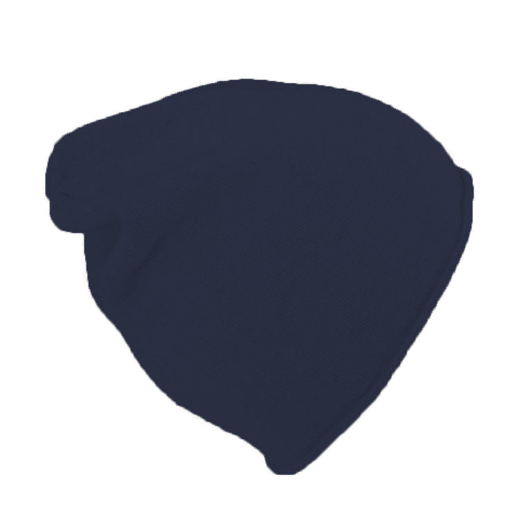 Fiebig Strick Beanie Kaschmir Rollrand uni – Marineblau
