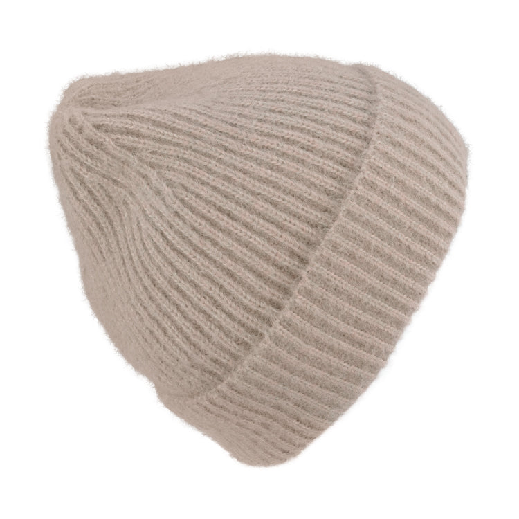 Fiebig Strickmütze Rippenstrick melange soft – Beige