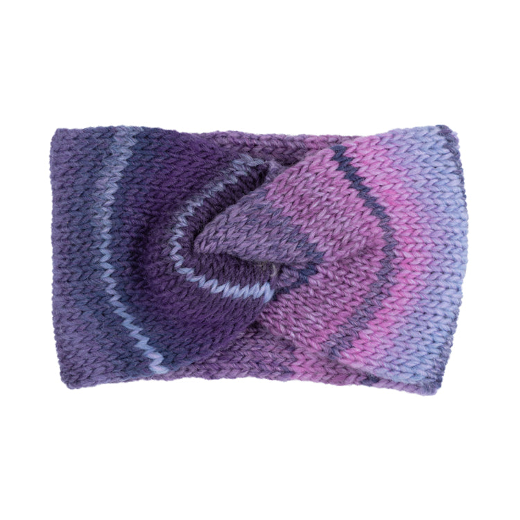 Fiebig Strickstirnband melange gedreht – Violett