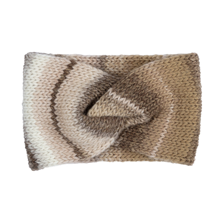 Fiebig Strickstirnband melange gedreht – Taupe