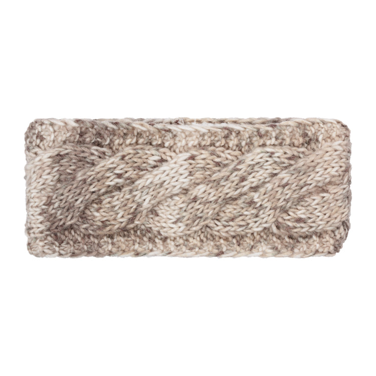 Fiebig Strickstirnband Zopfstrick melange – Beige