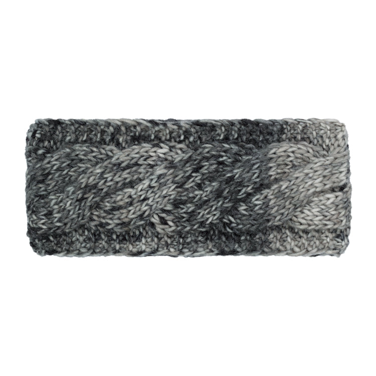 Fiebig Strickstirnband Zopfstrick melange – Anthrazit
