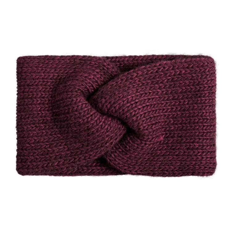Fiebig Strickstirnband Wolle gedreht melange – Bordeaux