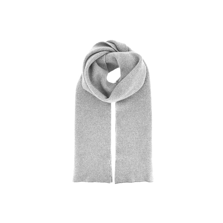 Fiebig Strickschal Wolle melange 170 x 27 cm – Hellgrau
