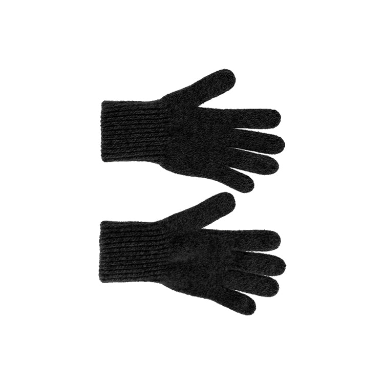 Fiebig Handschuhe Wolle Feinstrick melange – Anthrazit