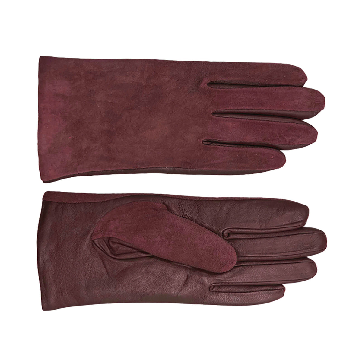Fiebig Handschuhe Lammleder Glatt- und Wildleder Bordeaux
