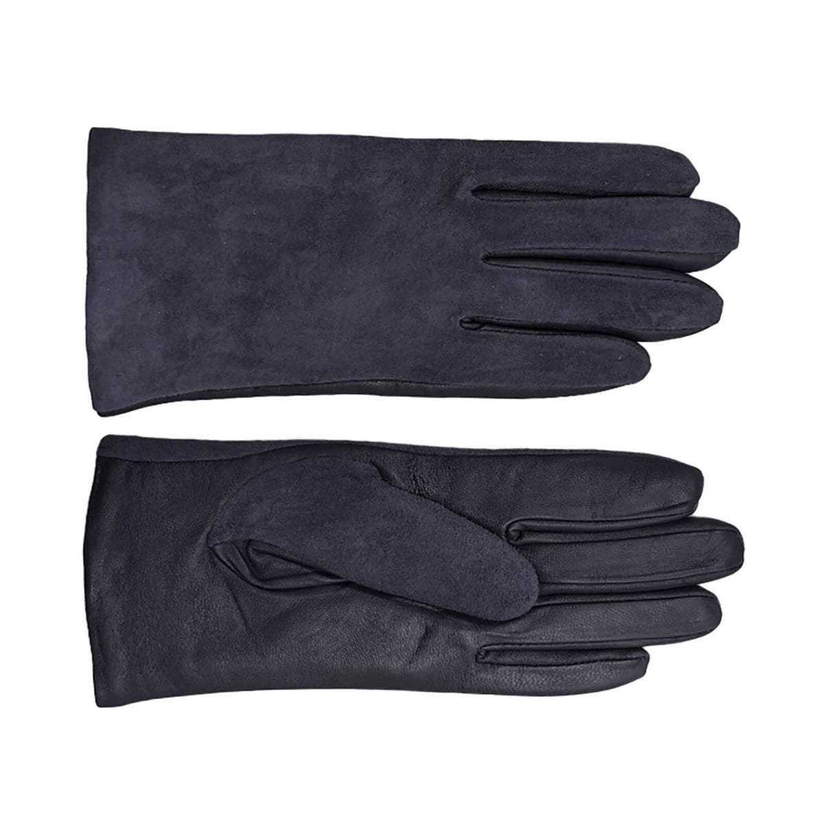 Fiebig Handschuhe Lammleder Glatt- und Wildleder Marineblau