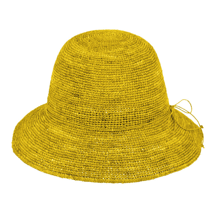 Fiebig Strohhut Glocke Raffiastroh melange Sonnengelb