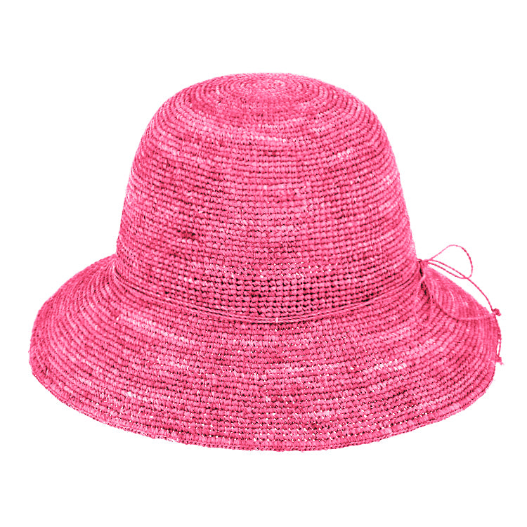 Fiebig Strohhut Glocke Raffiastroh melange Pink
