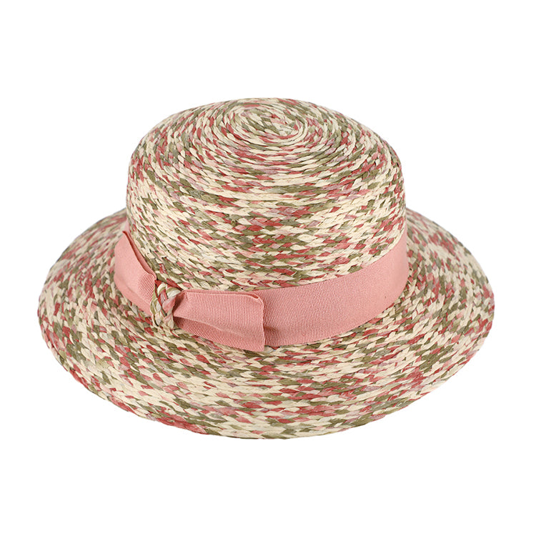 Fiebig Papierhut Glocke dreifarbig meliert Ripsband uni Rosa
