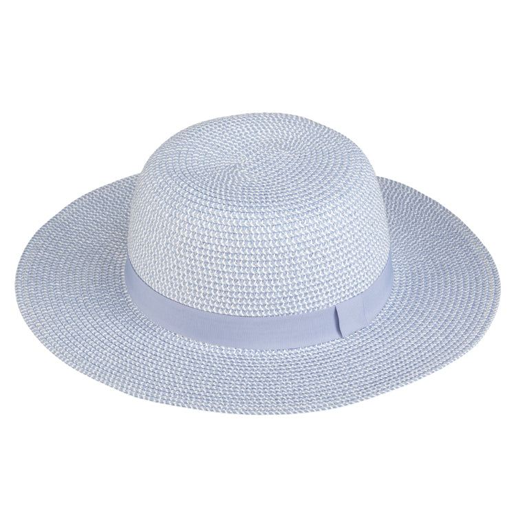Fiebig Papierhut Glocke melange gleichfarbiges Ripsband Hellblau