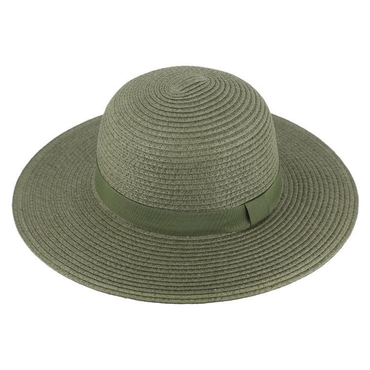 Fiebig Papierhut Glocke melange gleichfarbiges Ripsband Khaki
