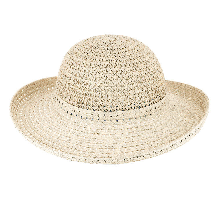 Fiebig Papierhut Glocke Kopfteil Crochet mit Aufschlag uni Beige