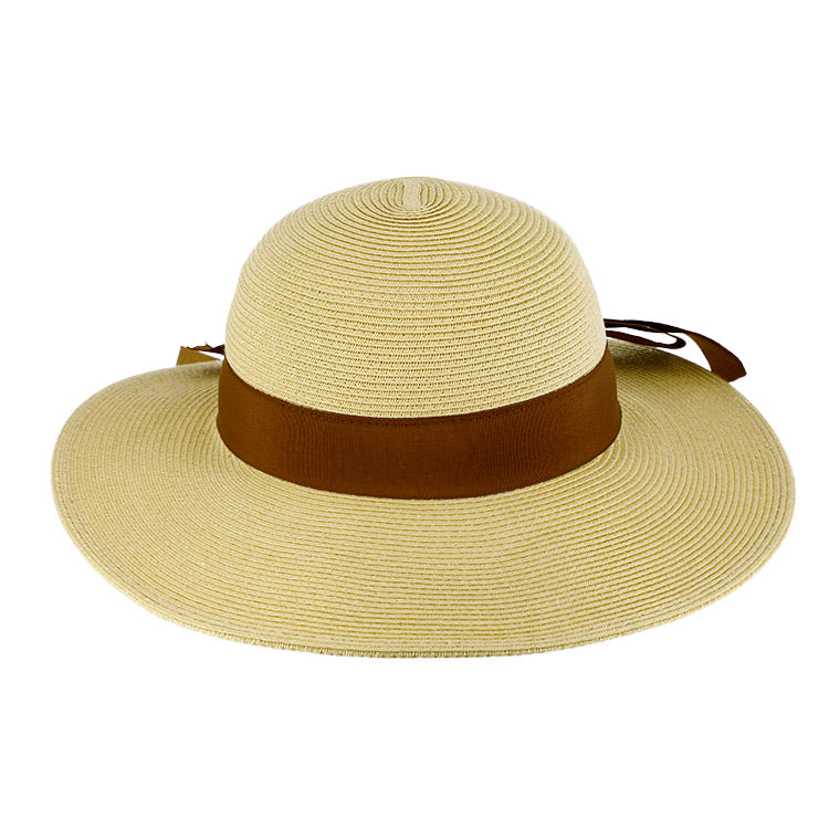 Fiebig Papierhut Schute uni breites Ripsband mit Schleife Beige