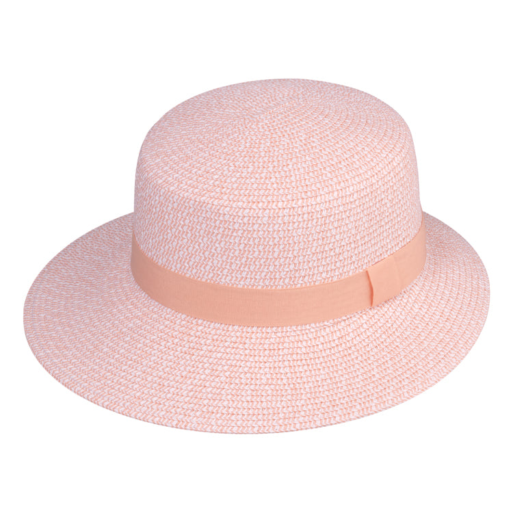 Fiebig Papierhut Schute melange mit passendem Band Rosa