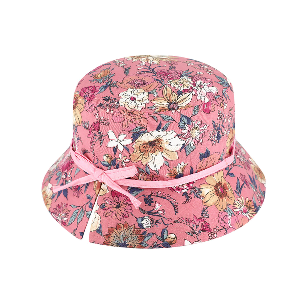 Fiebig Fischerhut Blumenmuster mit Band Rosa