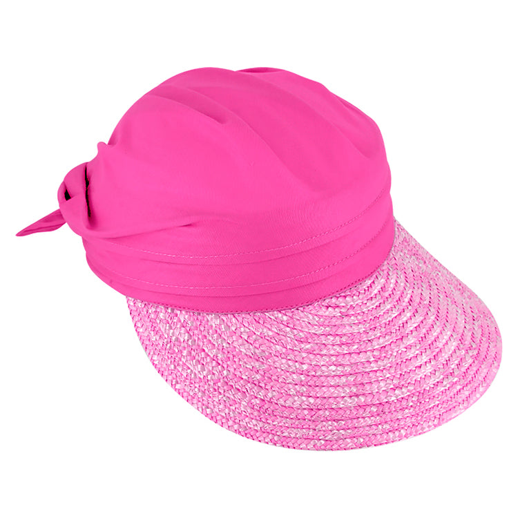 Fiebig Visor Stroh mit Stoffkrone – Pink