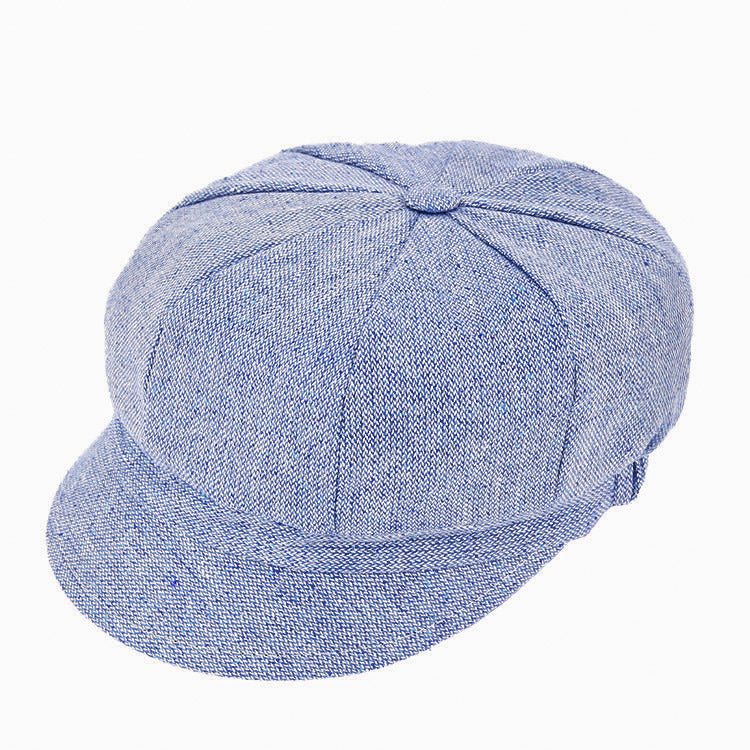 Fiebig Ballonkappe Seide Tweed UV-Schutz Jeansblau