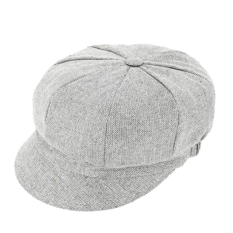 Fiebig Ballonkappe Seide Tweed UV-Schutz Hellgrau