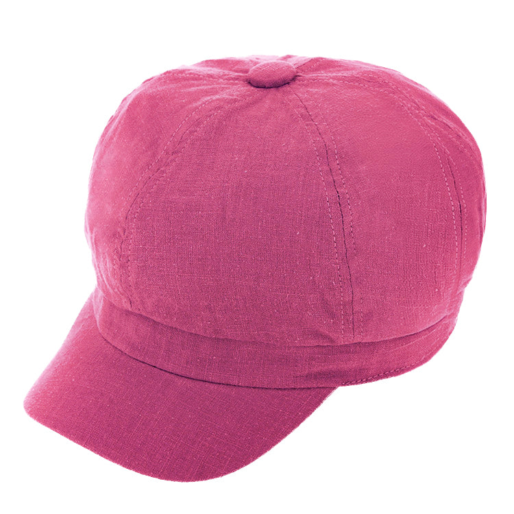 Fiebig Ballonkappe Leinen uni Fuchsia – Gesamtansicht