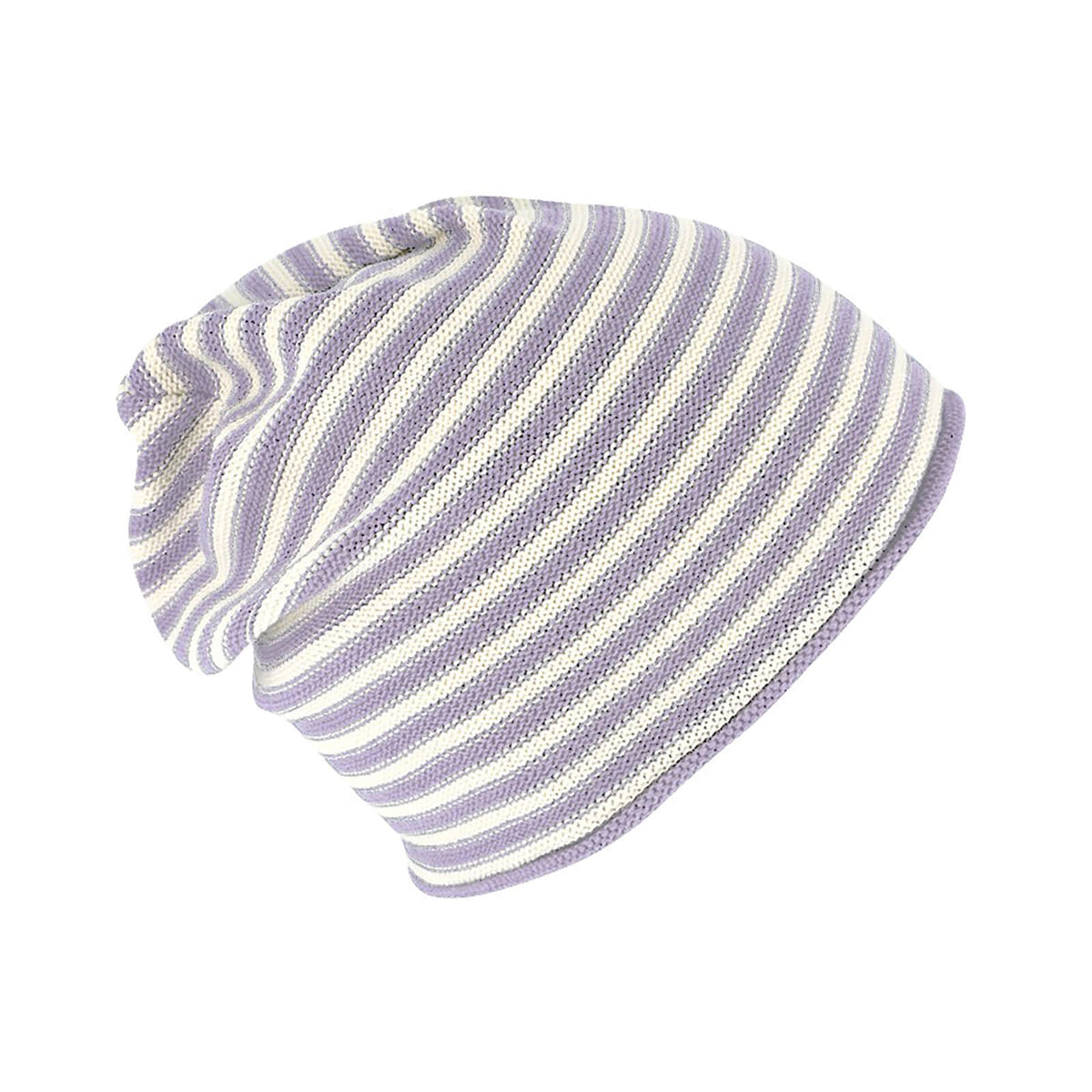 Fiebig Strickmütze Beanie Baumwolle gestreift mit Rollrand GOTS