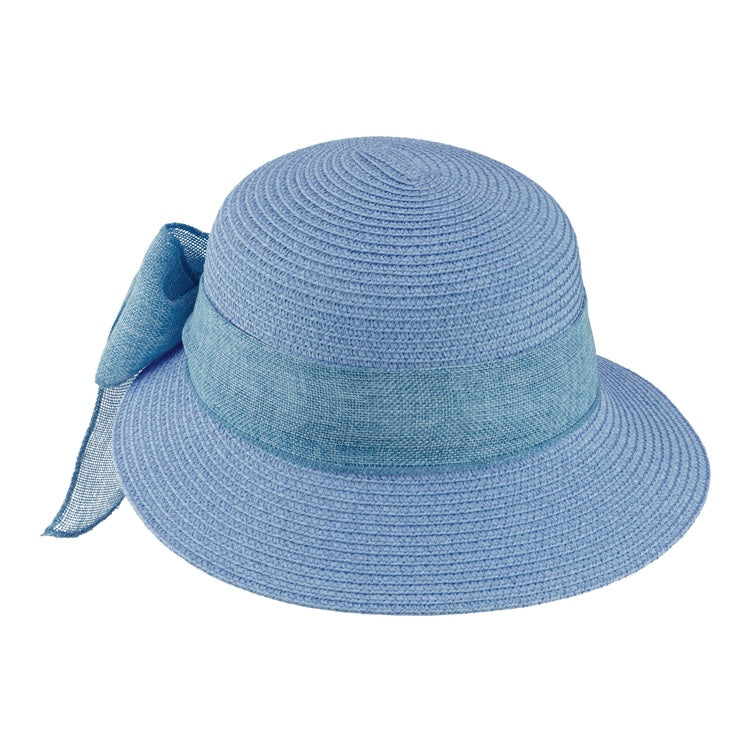 Fiebig Papierhut Schute gleichfarbiges Band und Schleife – Hellblau