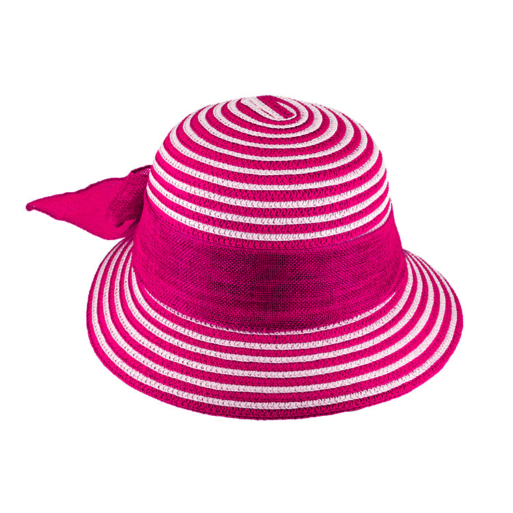 Fiebig Papierhut Schute gestreift Schleife uni – Pink