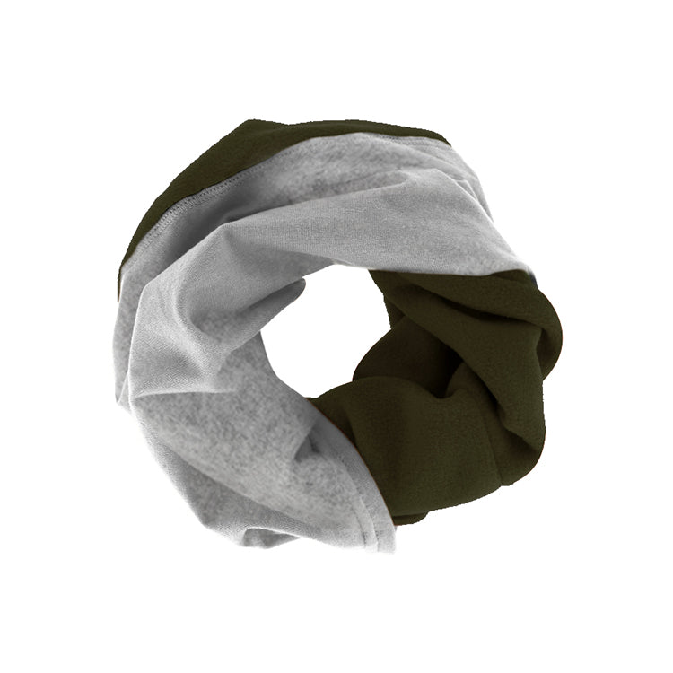 Fiebig Halswärmer Jersey und Fleece zweifarbig – Olivgrün