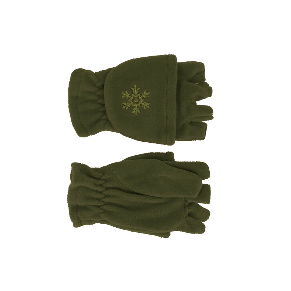 Fiebig Handschuhe Fleece uni mit Fingerklappe Oliv