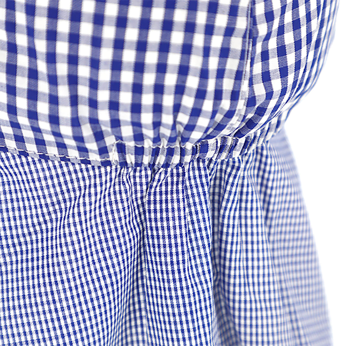 Fiebig Stoffkappe 6-Panel kariert mit Nackenschutz und Band Marineblau