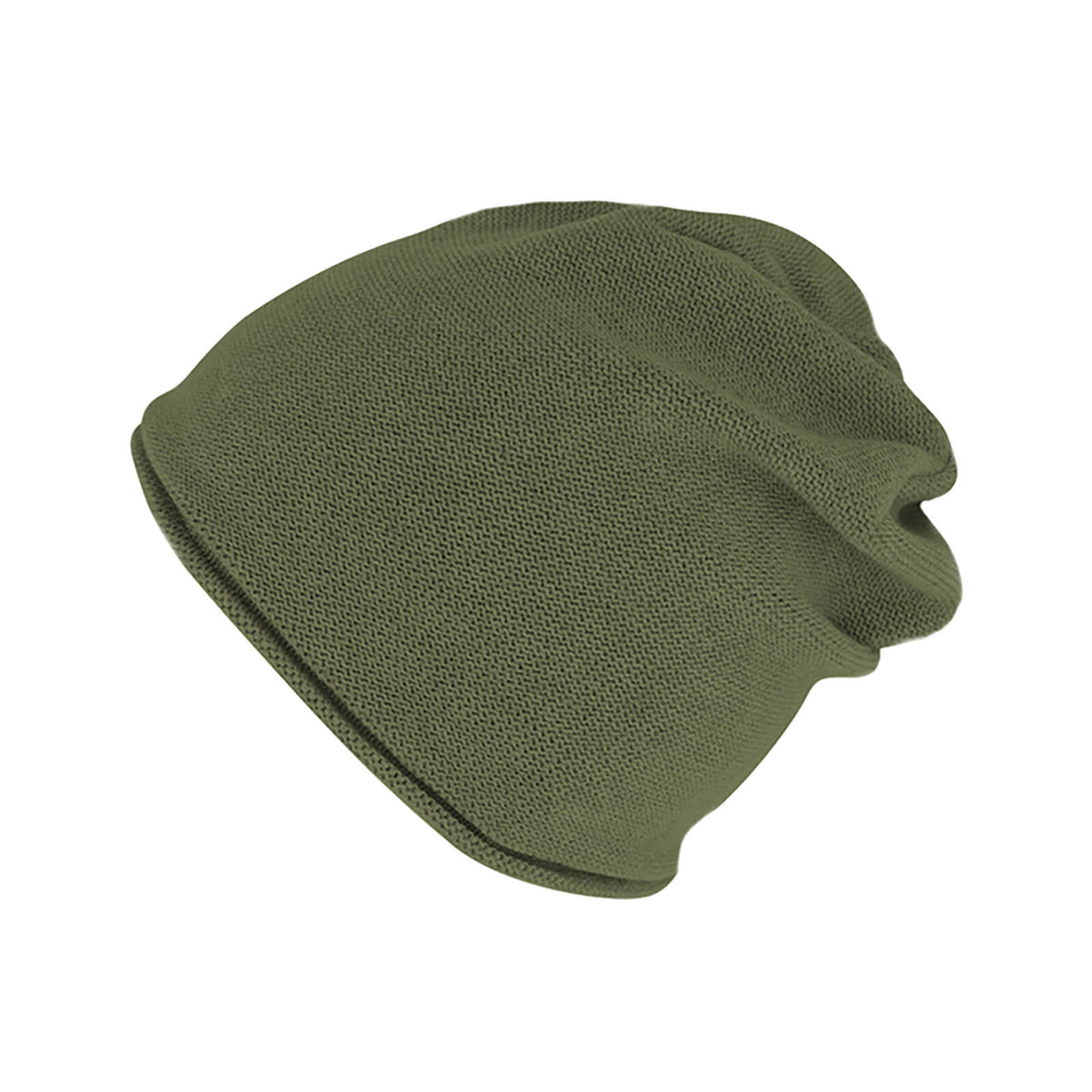 Fiebig Strickmütze Beanie mit Rollrand Baumwolle uni GOTS