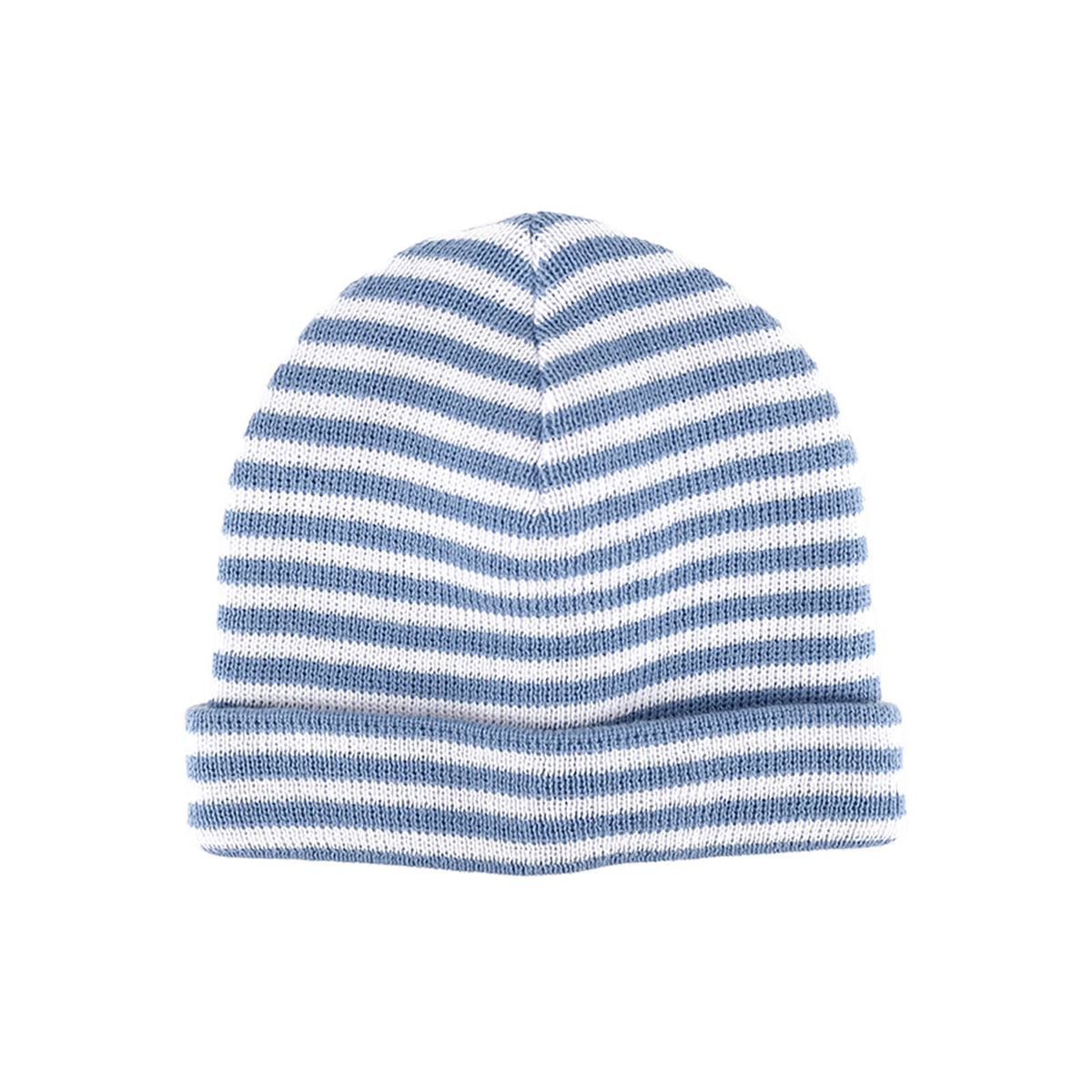 Fiebig Strickmütze mit Umschlag Baumwolle zweifarbig GOTS Jeansblau