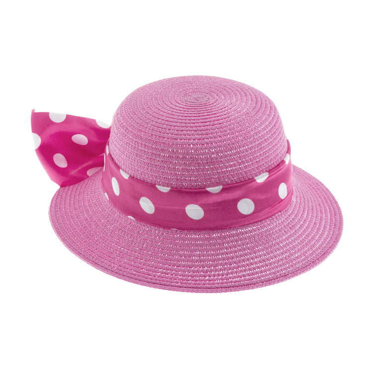 Fiebig Papierhut Glocke uni gepunktetes Band Rosa