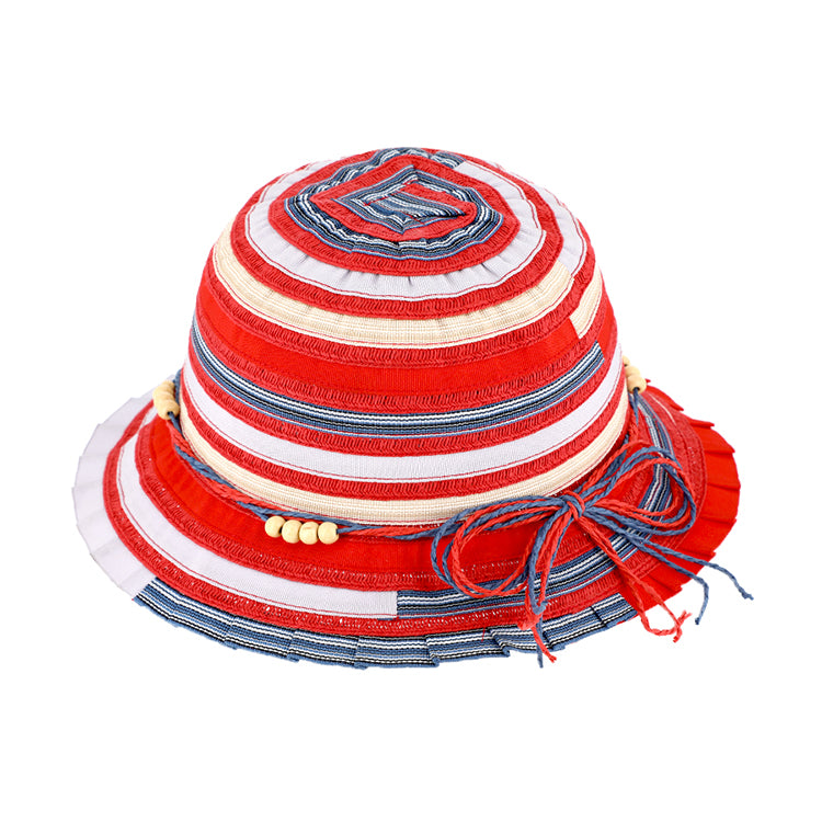 Fiebig Papierhut Glocke gestreift Perlenband Rot