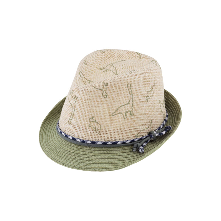 Fiebig Papierhut Trilby zweifarbig mit Print Khaki